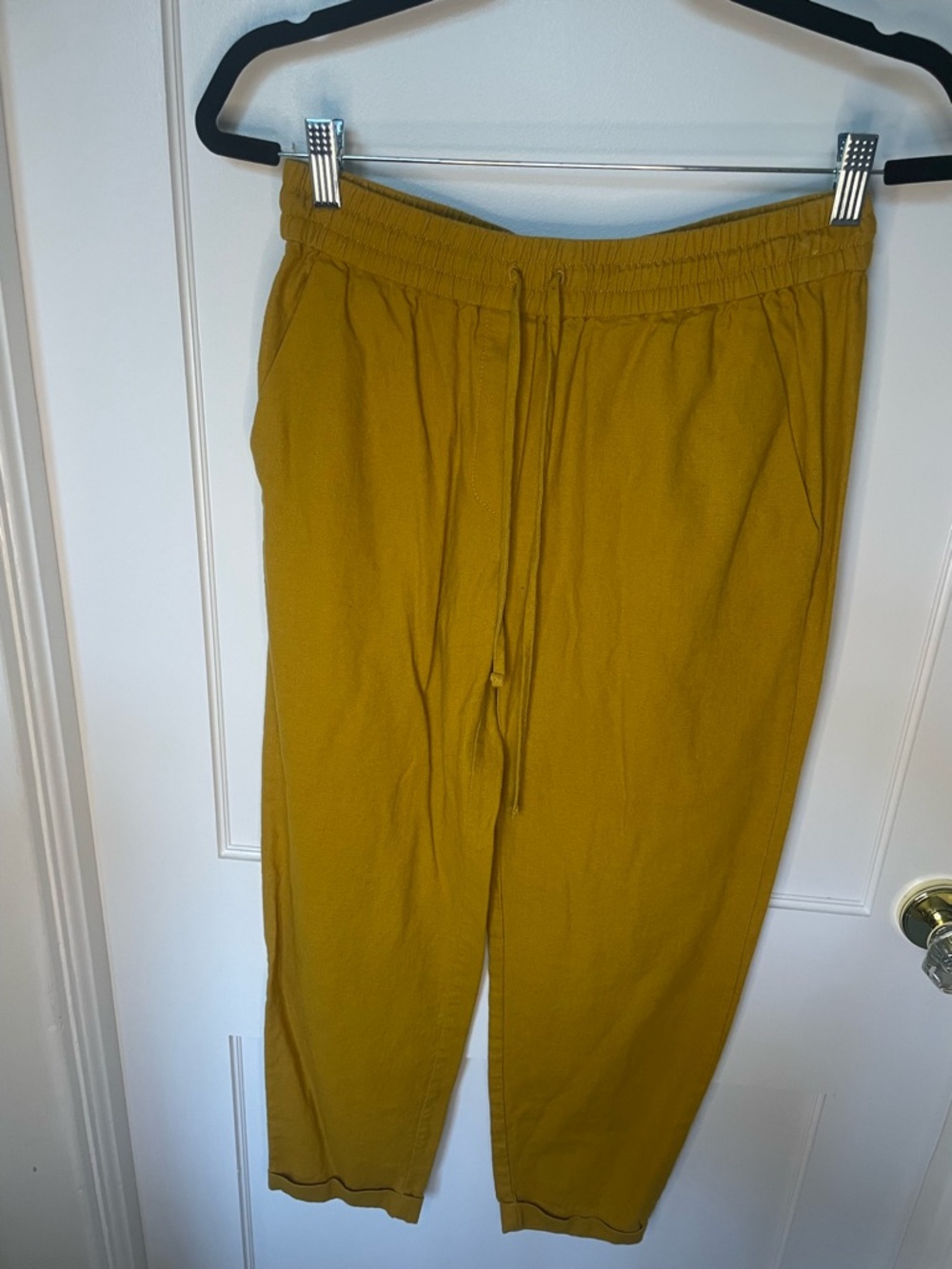 J Crew Factory Drawstring Casual Pants in Mustard